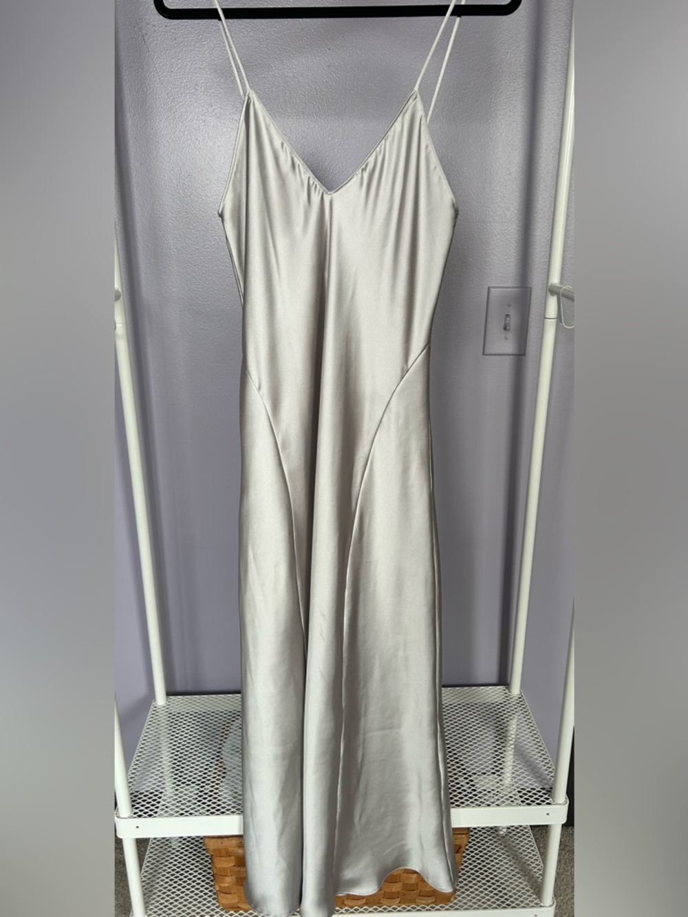 Zara Silver Slip Maxi Dress